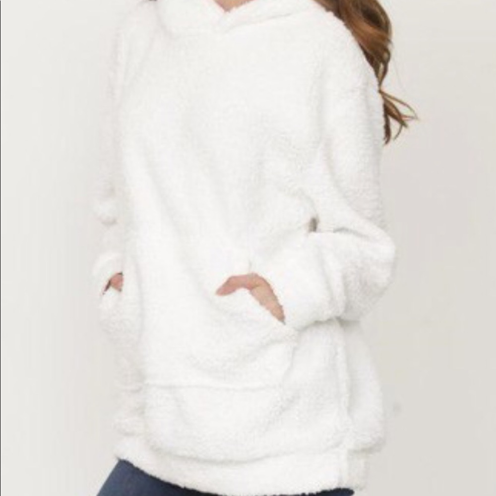 White cozy pullover